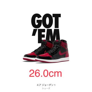 ナイキ(NIKE)の26.0cm NIKE エア ジョーダン1  Patent Bred(スニーカー)