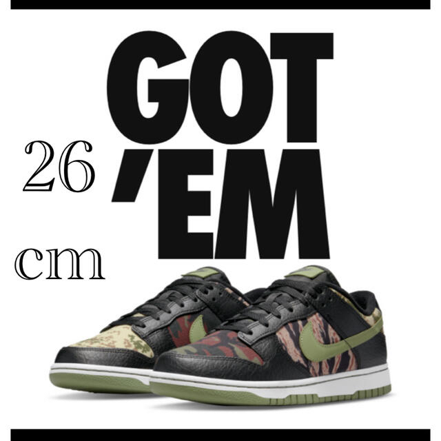 NIKE(ナイキ)のNike Dunk Low Black Multi-Camo メンズの靴/シューズ(スニーカー)の商品写真