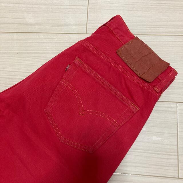 90s USA製◆Levi's リーバイス◆501 後染め デニム ジーンズ 赤 3