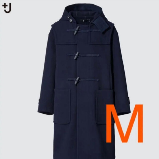 UNIQLO(ユニクロ)のユニクロ +J ウールオーバーサイズダッフルコー NAVY 2021AW メンズのジャケット/アウター(ダッフルコート)の商品写真