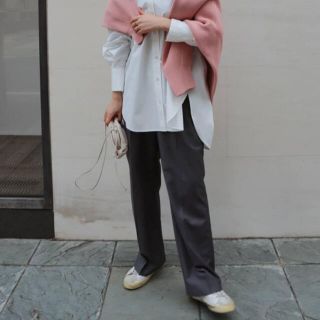 machatt チンツストレートパンツ MACHATT グレー マチャット の