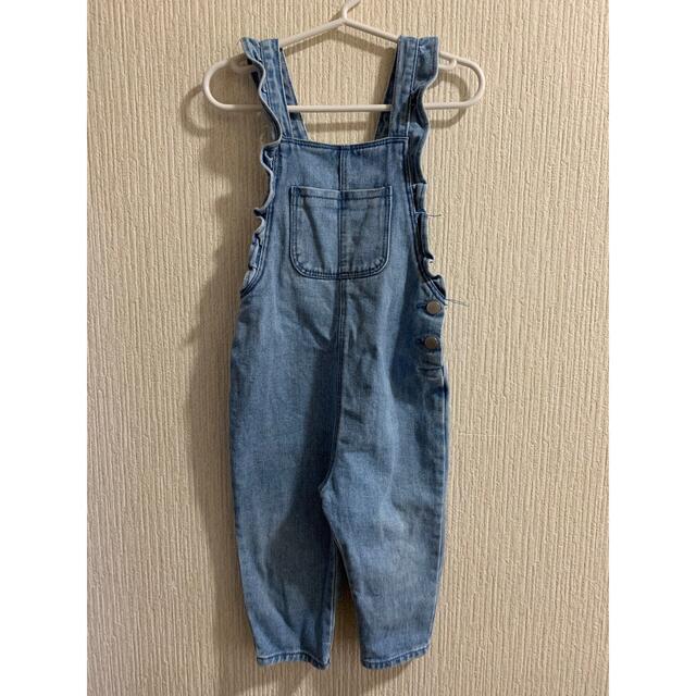 ZARA KIDS(ザラキッズ)の週末限定値下げ！【ZARA KIDS】フリルストラップデニムサロペット キッズ/ベビー/マタニティのキッズ服女の子用(90cm~)(パンツ/スパッツ)の商品写真