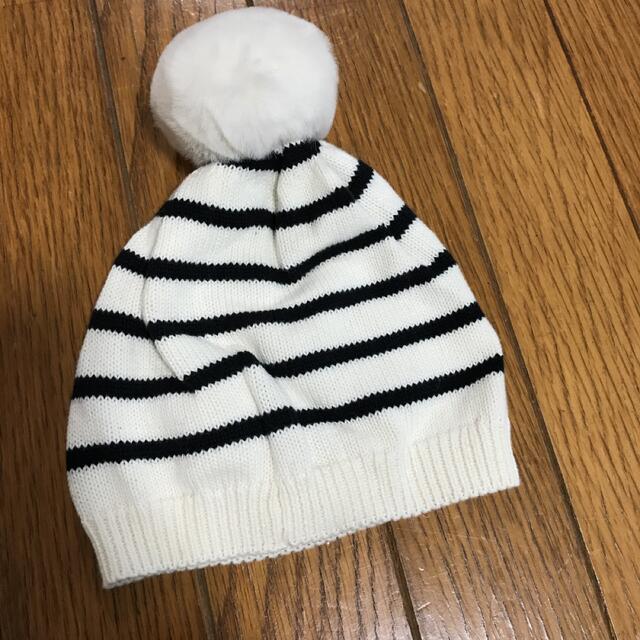 babyGAP(ベビーギャップ)のベビーギャップ ニット帽 ハート ボーダー 18-24month 51cm キッズ/ベビー/マタニティのこども用ファッション小物(帽子)の商品写真