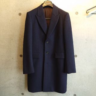 ポールスミス(Paul Smith)の【極美品】Paul Smith チェスターコート ネイビー ウール Sサイズ(チェスターコート)