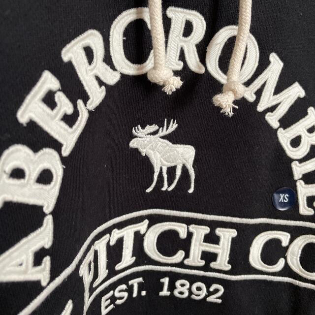 Abercrombie&Fitch - アバクロ ヘビーウェイトロゴフーディー 刺繍ロゴ