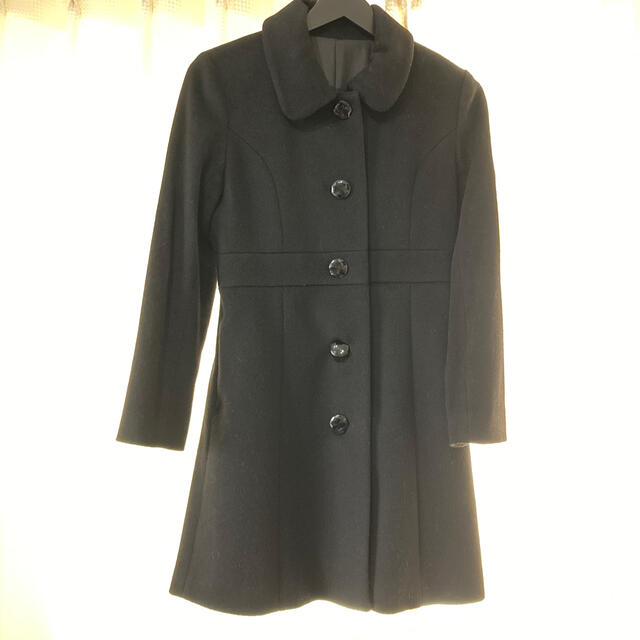 RU(アールユー)の試着のみ☆小さいサイズ　ロングコート　黒　マルイ　アールユー　XS レディースのジャケット/アウター(ロングコート)の商品写真