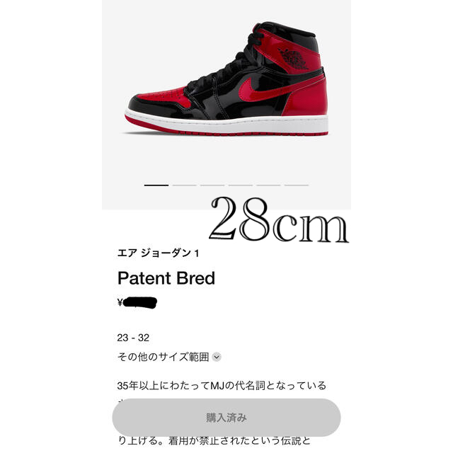 AIR JORDAN 1 "Patend Bred"  28㎝