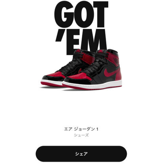 AIR JORDAN1 PATENT BRED　27.0サイズ27cm