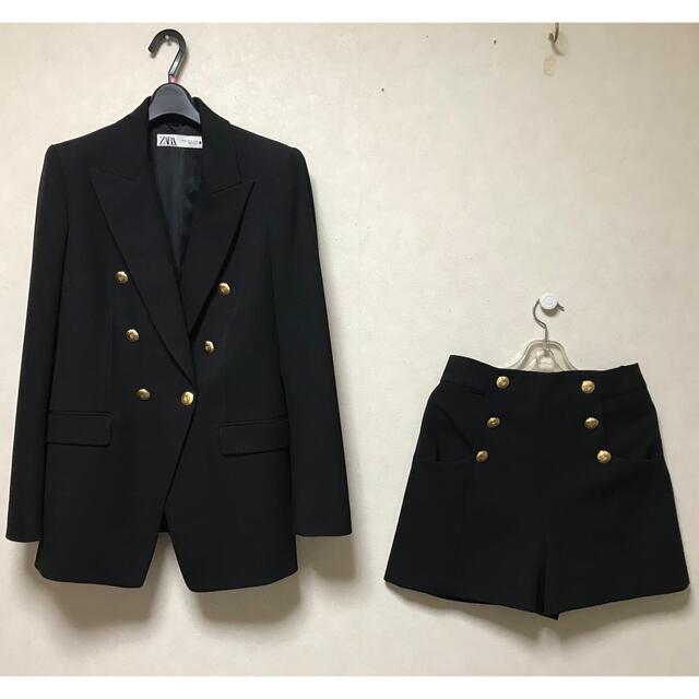 ZARA 新作新品　ブレザー&バミューダパンツ　セットアップ　Mサイズ　黒