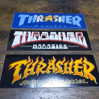 スラッシャー(THRASHER)の(THRASHER) ステッカー　新作　１枚のお値段(スケートボード)