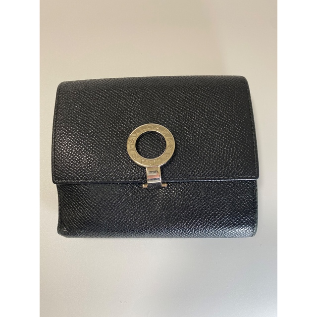 極美品 BVLGARI Wホック財布 ブラック ウォレット 471