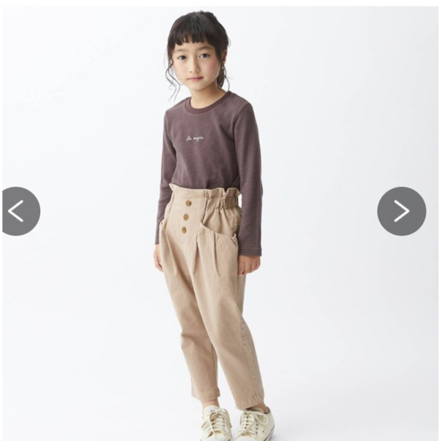 petit main(プティマイン)のアプレレクール  テーパードハイウエストパンツ　100 キッズ/ベビー/マタニティのキッズ服女の子用(90cm~)(パンツ/スパッツ)の商品写真