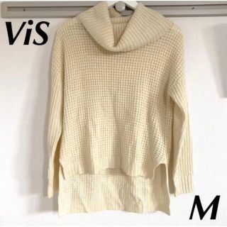 ヴィス(ViS)のViS ビス タートルネック ハイネック ニット セーター ホワイトM 中古(ニット/セーター)