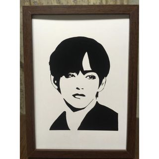 ボウダンショウネンダン(防弾少年団(BTS))の【手描きイラスト】BTS V テテ　キム・テヒョン ver.1【フレーム付き】(絵画/タペストリー)