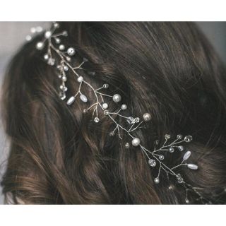 結婚式 髪飾り ヘッドパーツ ヘッドドレス パール フラワー(ヘッドドレス/ドレス)