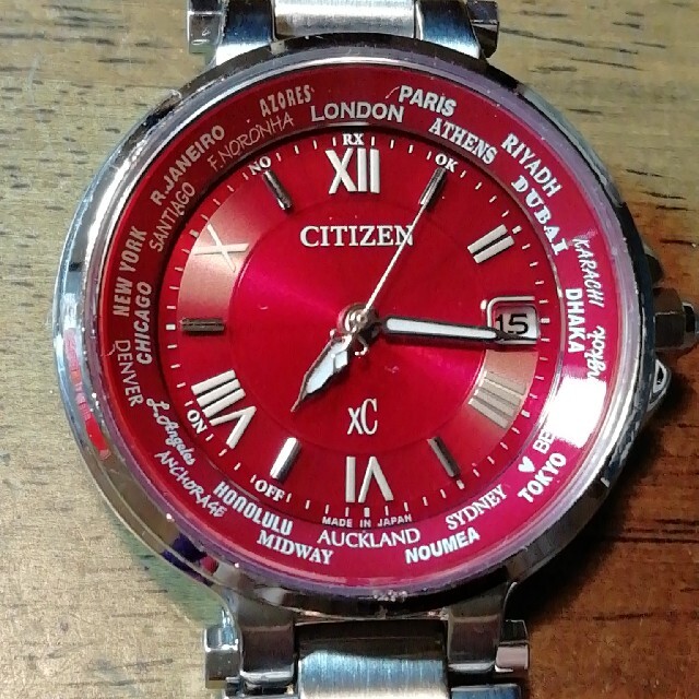 CITIZEN(シチズン)のJ29　超美品　シチズン・xC　電波・ソーラー時計　デイト　耐磁　新品電池 レディースのファッション小物(腕時計)の商品写真