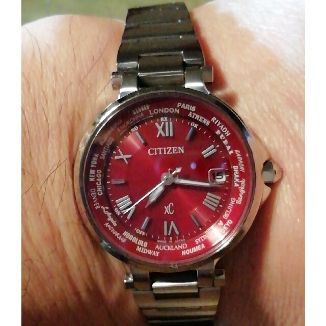 CITIZEN(シチズン)のJ29　超美品　シチズン・xC　電波・ソーラー時計　デイト　耐磁　新品電池 レディースのファッション小物(腕時計)の商品写真