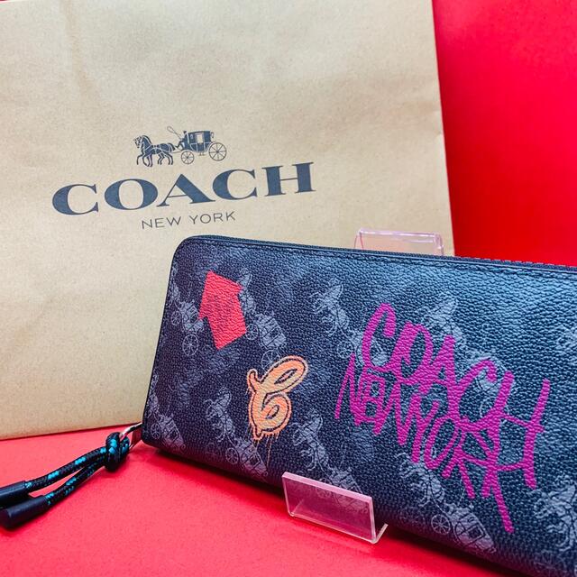 新品 未使用品 COACH コーチ 長財布 馬車 黒 デザイン オシャレ | フリマアプリ ラクマ