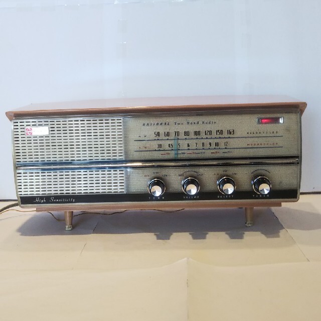 ナショナル、2バンド真空管ラジオ、BX-300型（1960年昭和35年式）作動品