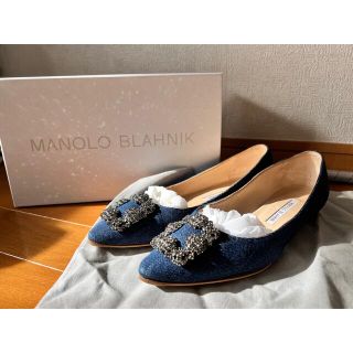 マノロブラニク(MANOLO BLAHNIK)の週末セール！現在生産無し！マノロブラニク ハンギシ　デニム生地(ハイヒール/パンプス)