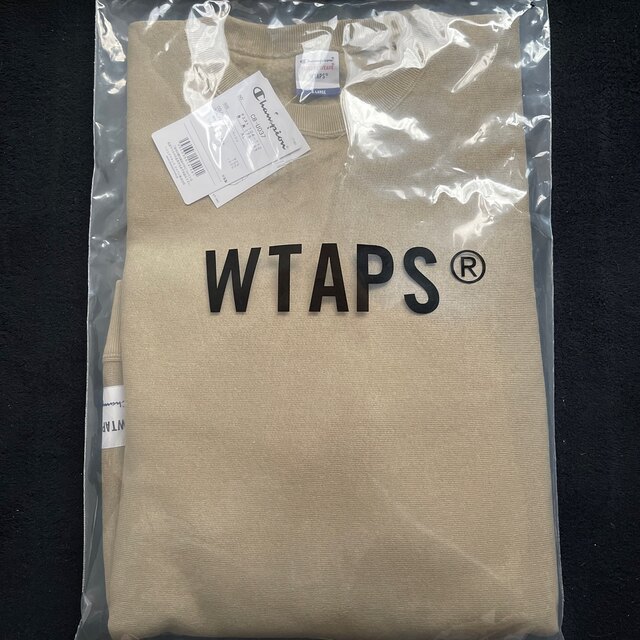 ベージュ W)taps - Wtaps ACADEMY / CREW NECK / CHAMPIONの通販 by y's shop｜ダブル