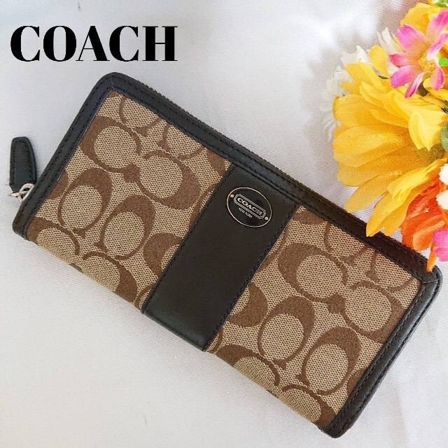 COACH(コーチ)のCOACH　ラウンドファスナー　長財布　ダークブラウン レディースのファッション小物(財布)の商品写真