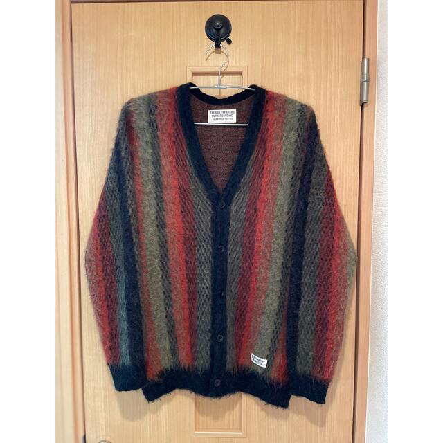 STRIPED MOHAIR CARDIGAN