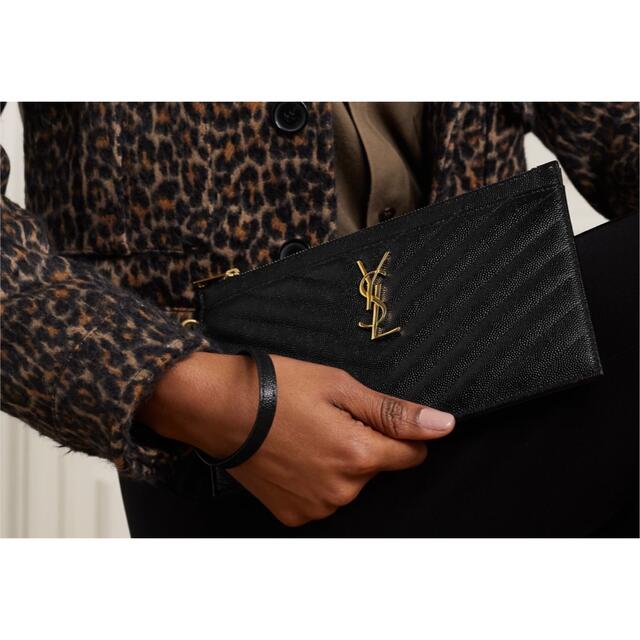 YSL YSLモノグラムキルティングテクスチャードレザーポーチ-