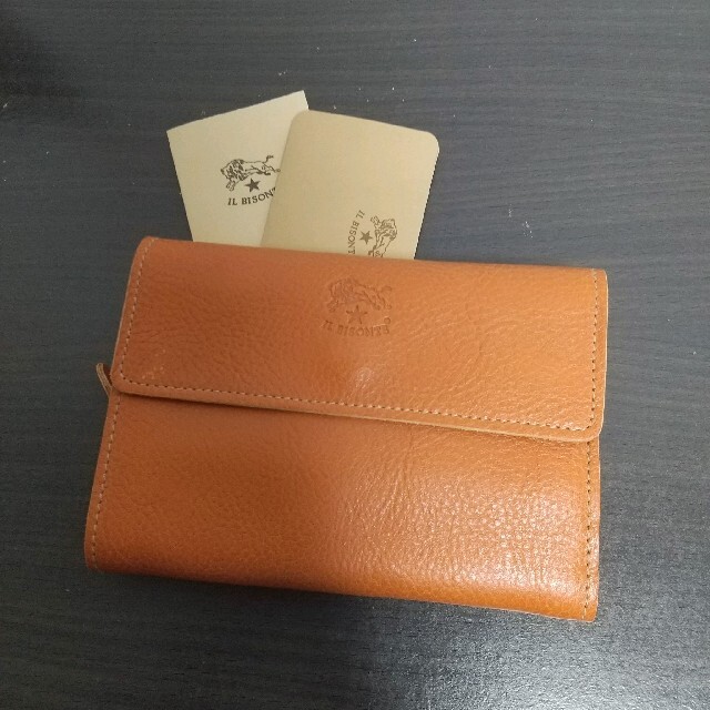 新品 イルビゾンテ 本革 レザー 財布 スナップ ウォレット キャラメル