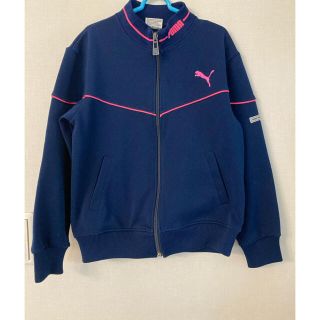 プーマ(PUMA)のプーマ　レトロ　ジャージ上　紺×ピンク　130cm(ジャケット/上着)