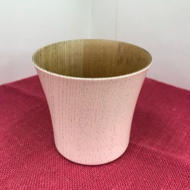 木製カップ　ピンク