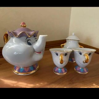 ディズニー(Disney)の美女と野獣　ポット夫人　ティーポットセット(食器)