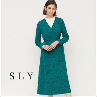 スライ(SLY)のSLY POLLY DOTS MIDI OP　ミディワンピース(ひざ丈ワンピース)