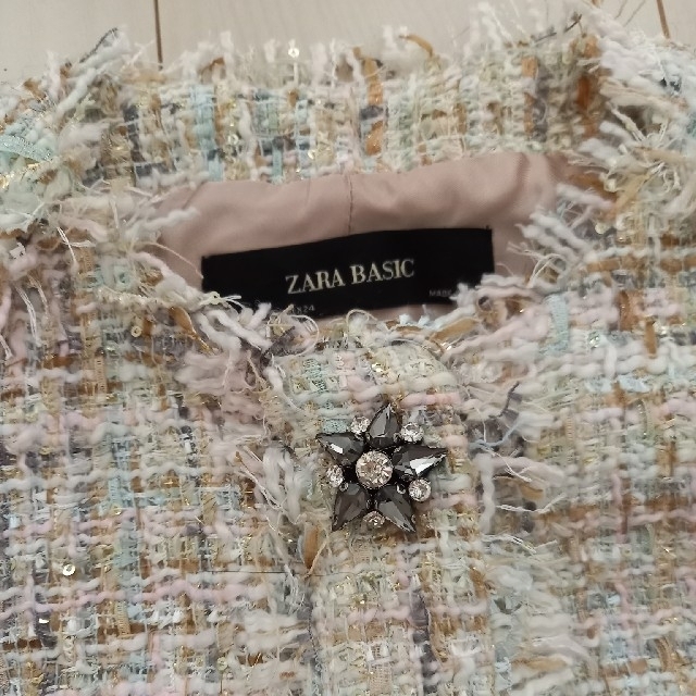 ZARA(ザラ)の専用お品☆ZARA　BASIC ノーカラージャケット美品☆ レディースのジャケット/アウター(ノーカラージャケット)の商品写真