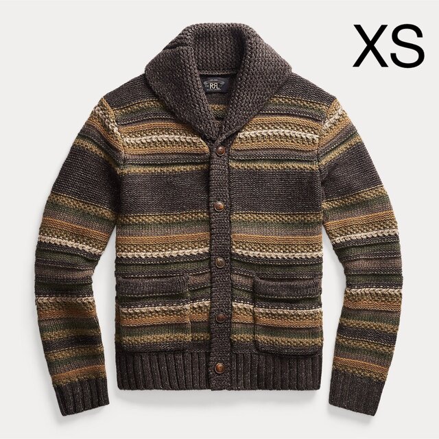 新発売の Striped 【新品】RRL - RRL Mixed-Knit XS Cardigan