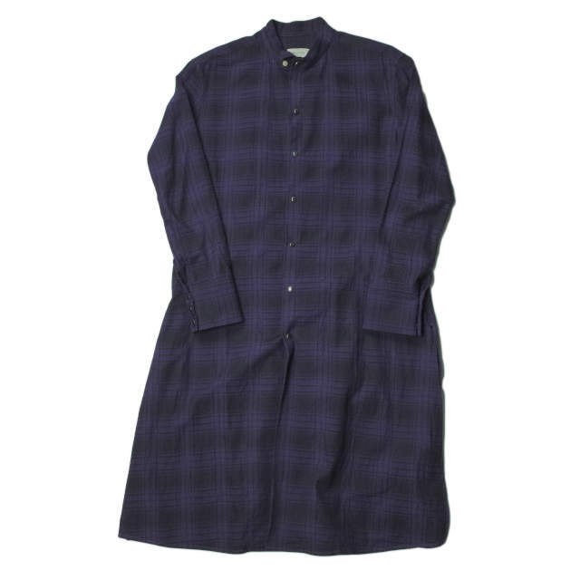 BED J.W. FORD ベッドフォード 日本製 Check Long Shirt チェックロングシャツ 1 パープル 長袖 トップス【BED J.W. FORD】