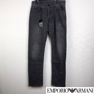 エンポリオアルマーニ(Emporio Armani)の新品 エンポリオアルマーニ ストレートデニム ブラック サイズ28 タグ付未使用(デニム/ジーンズ)