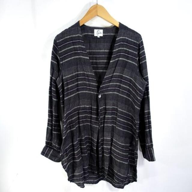 ブラックNEEDLES 1B CARDIGAN SHIRT BORDER ニードルズ