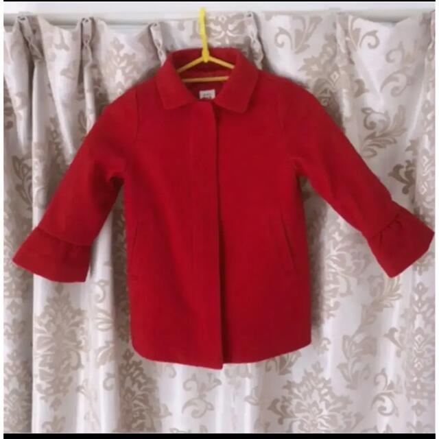 GAP(ギャップ)のgap 赤いアウター　コート キッズ/ベビー/マタニティのキッズ服女の子用(90cm~)(ジャケット/上着)の商品写真