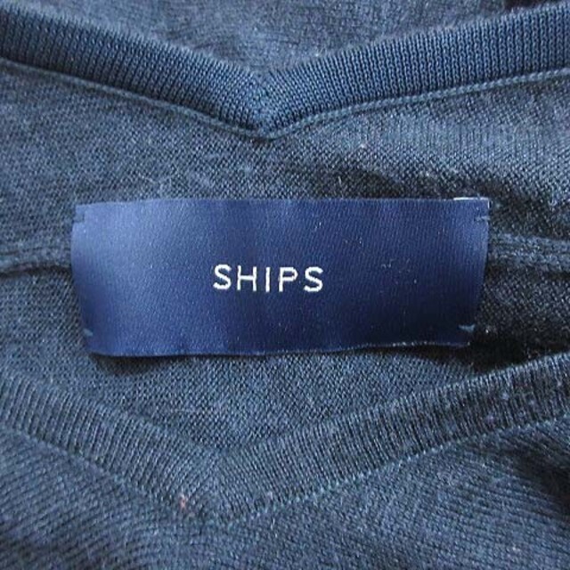 SHIPS(シップス)のシップス ドルマンニット カットソー 長袖 Vネック ウール 紺 ネイビー レディースのトップス(ニット/セーター)の商品写真
