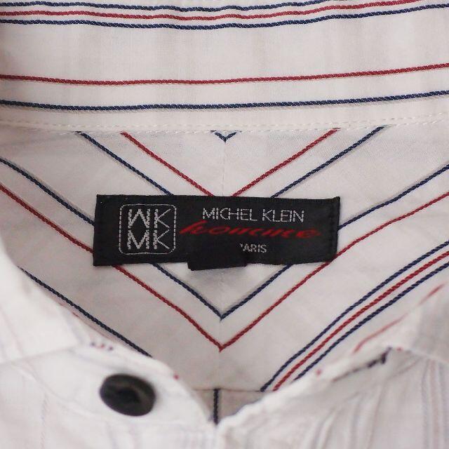 MK MICHEL KLEIN(エムケーミッシェルクラン)のMICHEL KLEN コットン ストライプシャツ ホワイト 46 メンズのトップス(シャツ)の商品写真