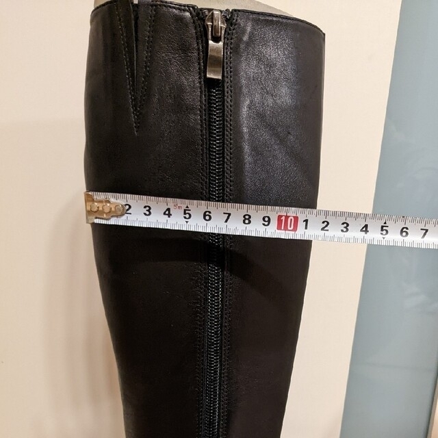 YK587様専用 本皮　ロングブーツ　黒　24.5cm レディースの靴/シューズ(ブーツ)の商品写真