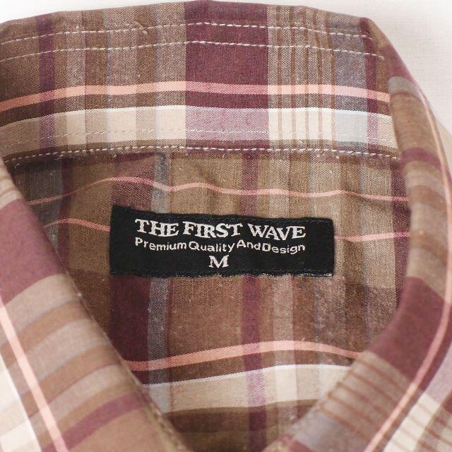 THE FIRST WAVE ポリコットン チェックシャツ ブラウン Mサイズ メンズのトップス(シャツ)の商品写真
