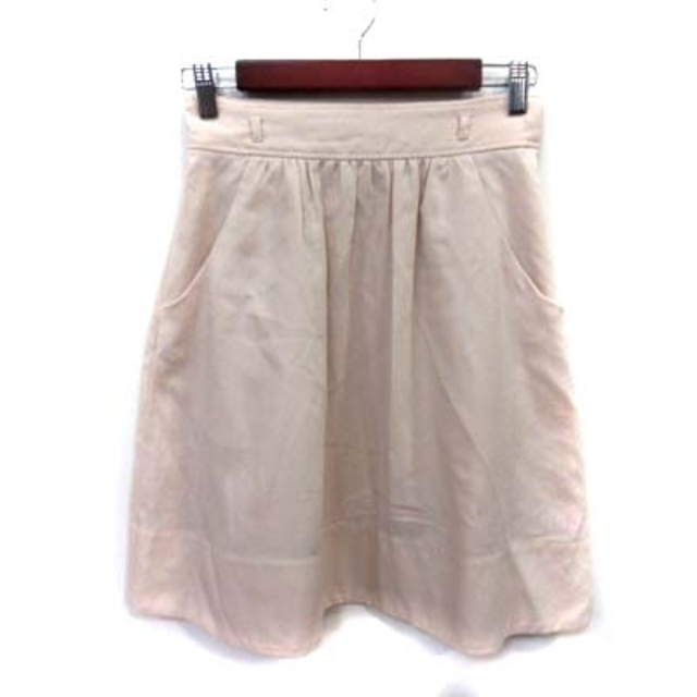 STRAWBERRY-FIELDS(ストロベリーフィールズ)のストロベリーフィールズ フレアスカート ギャザー ひざ丈 ベージュ /YI レディースのスカート(ひざ丈スカート)の商品写真