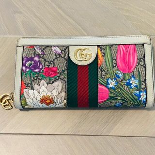 グッチ(Gucci)のGUCCI 長財布 フローラ ラウンドファスナー(財布)