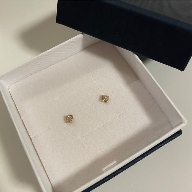 ジュエリーツツミ K10 キュービックピアス 品質証明書あり