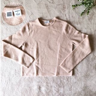 ユニクロ(UNIQLO)のユニクロユー　ウール100% ピンク　ショート丈　セーター　Uniqlo U(ニット/セーター)