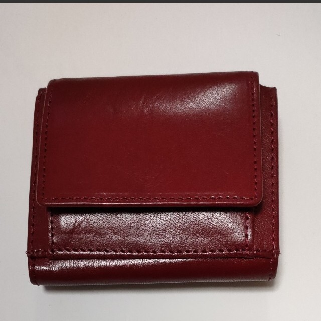 イタリーレザー マルチウォレット三つ折り財布 折り財布 レッド メンズのファッション小物(折り財布)の商品写真