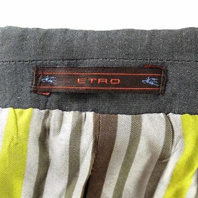 ETRO(エトロ)のエトロ テーラードジャケット 長袖 ストライプ シルク混 44 L グレー メンズのジャケット/アウター(テーラードジャケット)の商品写真