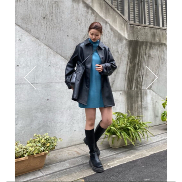 【e/s】 FAUX LEATHER SHORT コート☆ブラック☆エマスライ